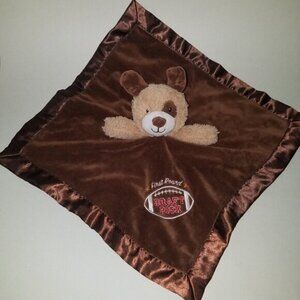 Baby Starters Brown Puppy Dog Lovey Plush Rattle Football First Round Draft Pick